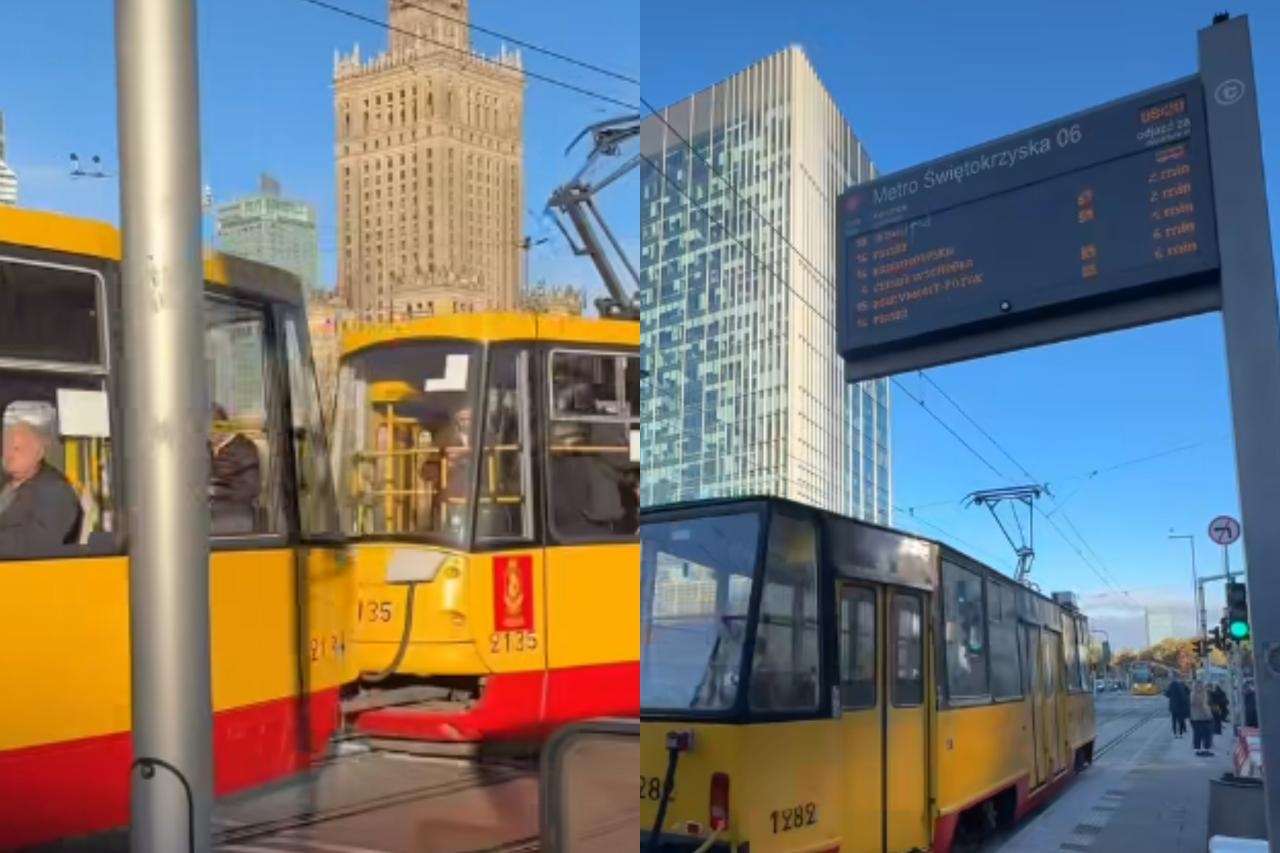 tramwaje przy ul. Marszałkowskiej | fot. Miasto Stołeczne Warszawa Facebook