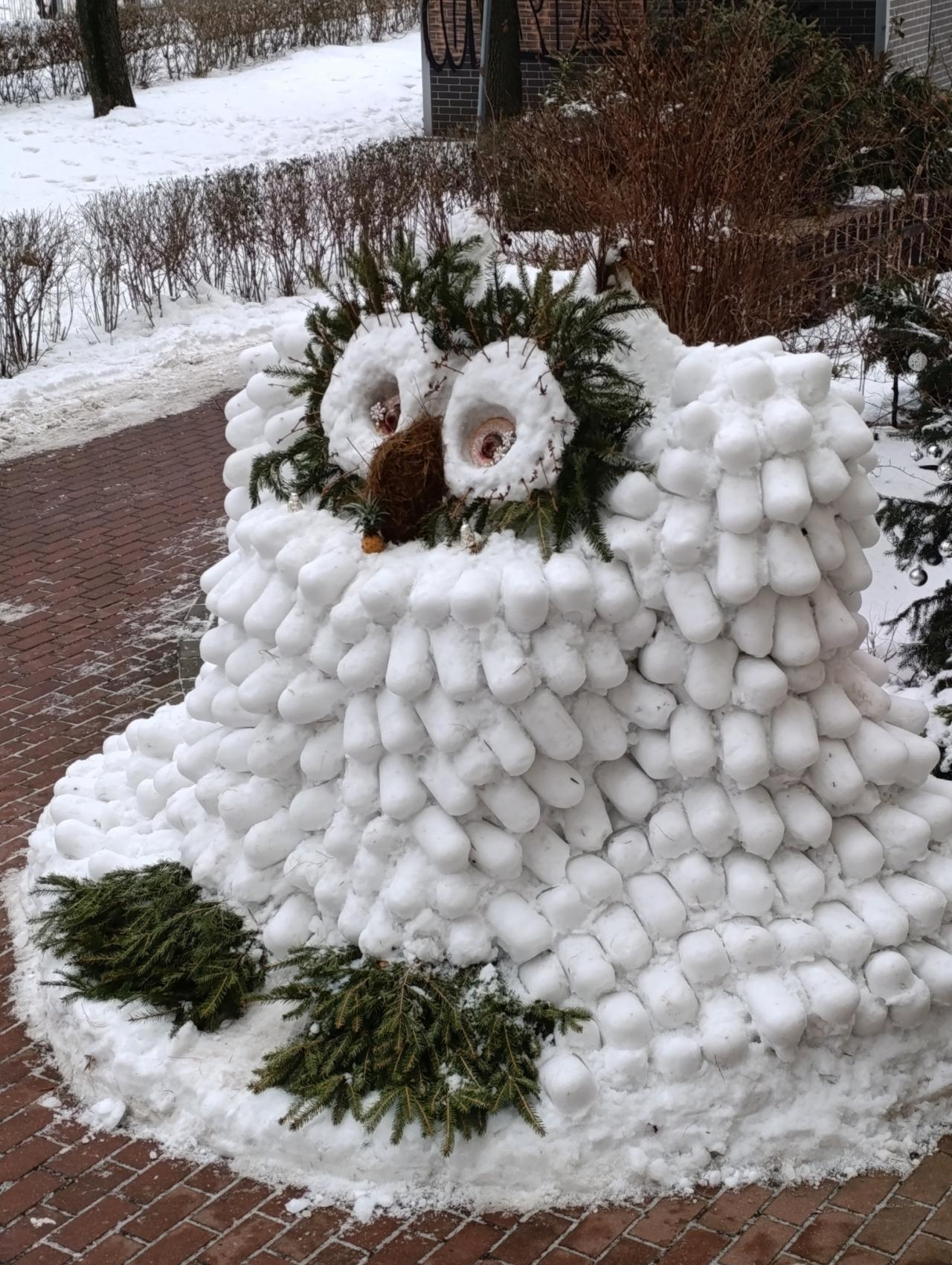 śnieżna sowa z Saskiej Kępy | fot. ABC Warszawy Mazowsza/Facebook